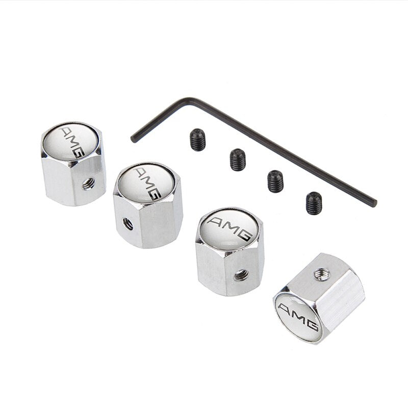 4 Pcs Mercedes AMG Tire Valve Caps for All-Class Models