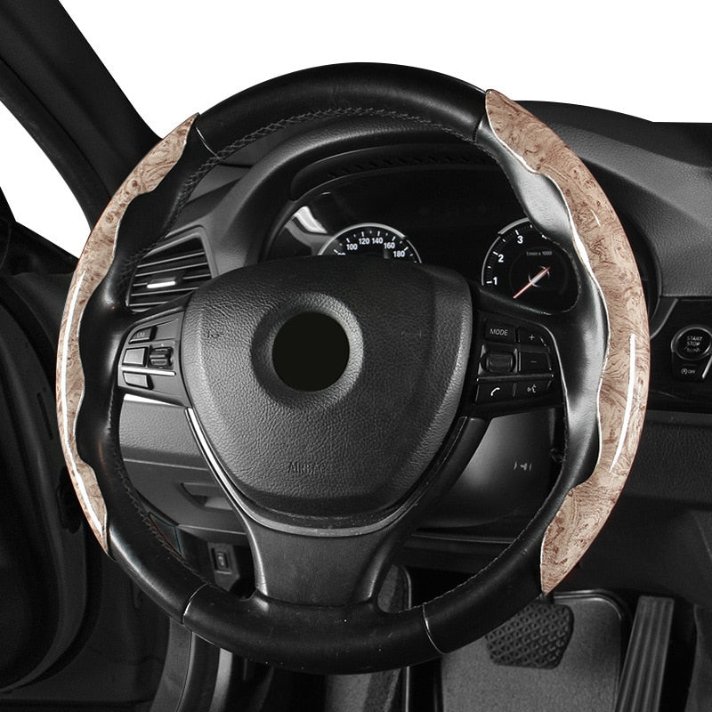 Universal Carbon Fibre Look Steering Wheel Cover – Anti-Slip 38cm