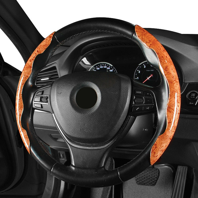 Universal Carbon Fibre Look Steering Wheel Cover – Anti-Slip 38cm
