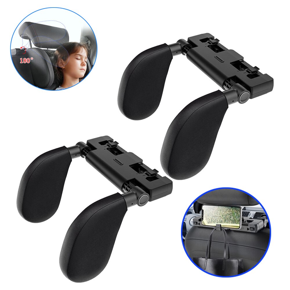 360° Adjustable Car Headrest Pillow – Neck Support for Travel