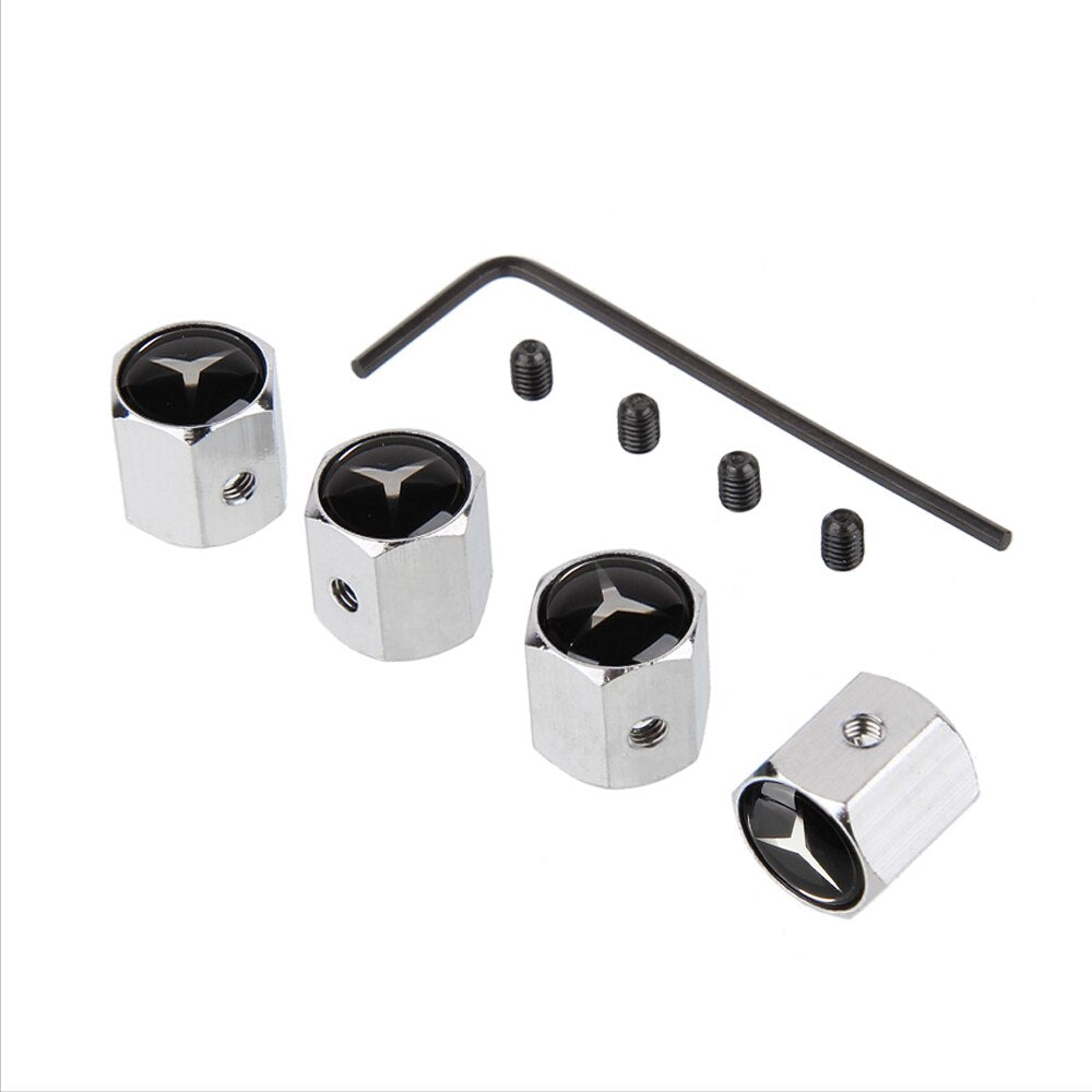 4 Pcs Mercedes AMG Tire Valve Caps for All-Class Models