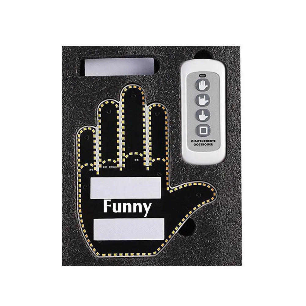 Funny Car Finger Light with Remote | LED Gesture Display Lamp