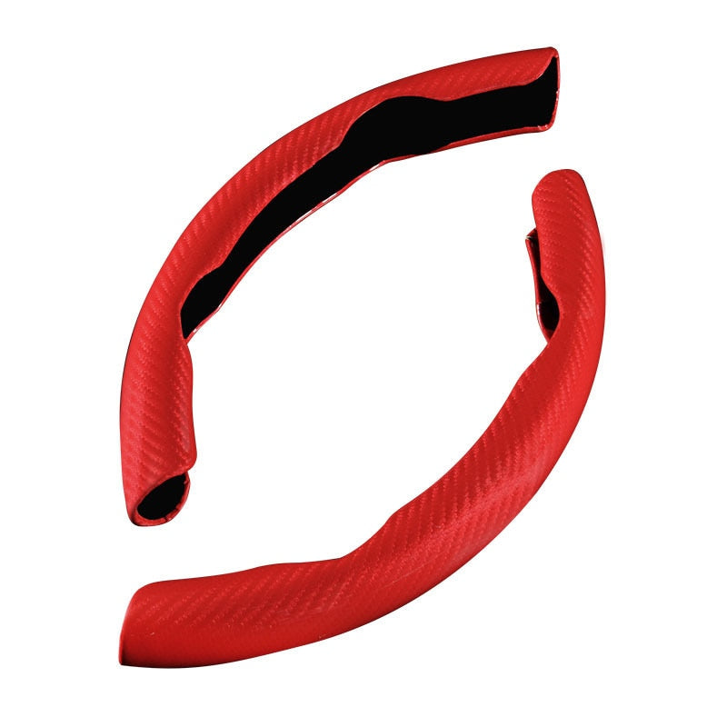 Universal Carbon Fibre Look Steering Wheel Cover – Anti-Slip 38cm