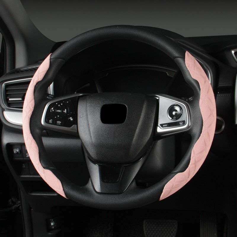 Universal Carbon Fibre Look Steering Wheel Cover – Anti-Slip 38cm