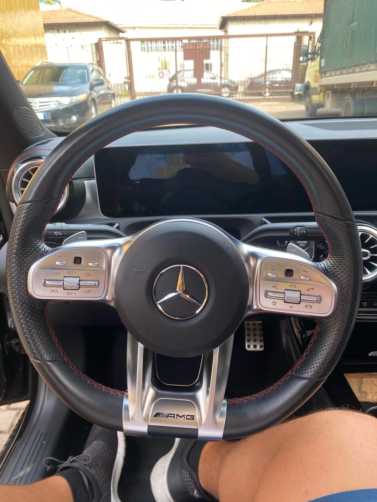 Car Steering Wheel Lower Trim Cover for Mercedes AMG Sport (2019+)