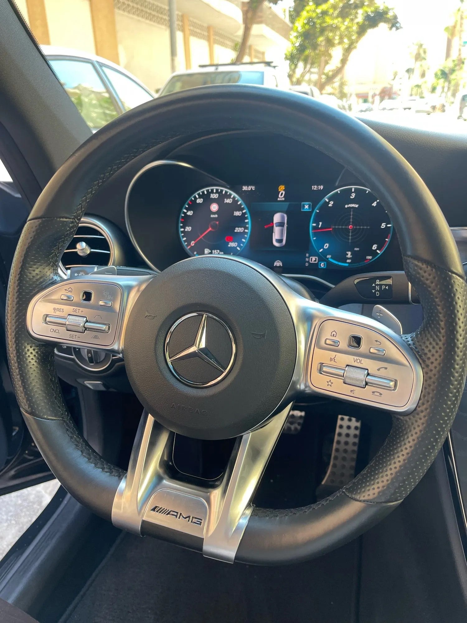 Car Steering Wheel Lower Trim Cover for Mercedes AMG Sport (2019+)