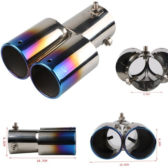 Stainless Steel Double Exhaust Tip | Dual Design for Enhanced Style