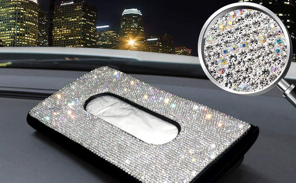 Rhinestone Crystallite Tissue Box | Bling Crystal Diamond Holder