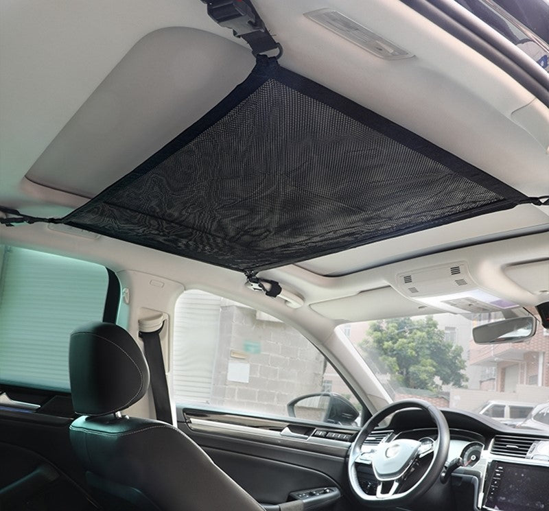 Car Ceiling Cargo Net with Zipper – Universal Roof Storage Organizer