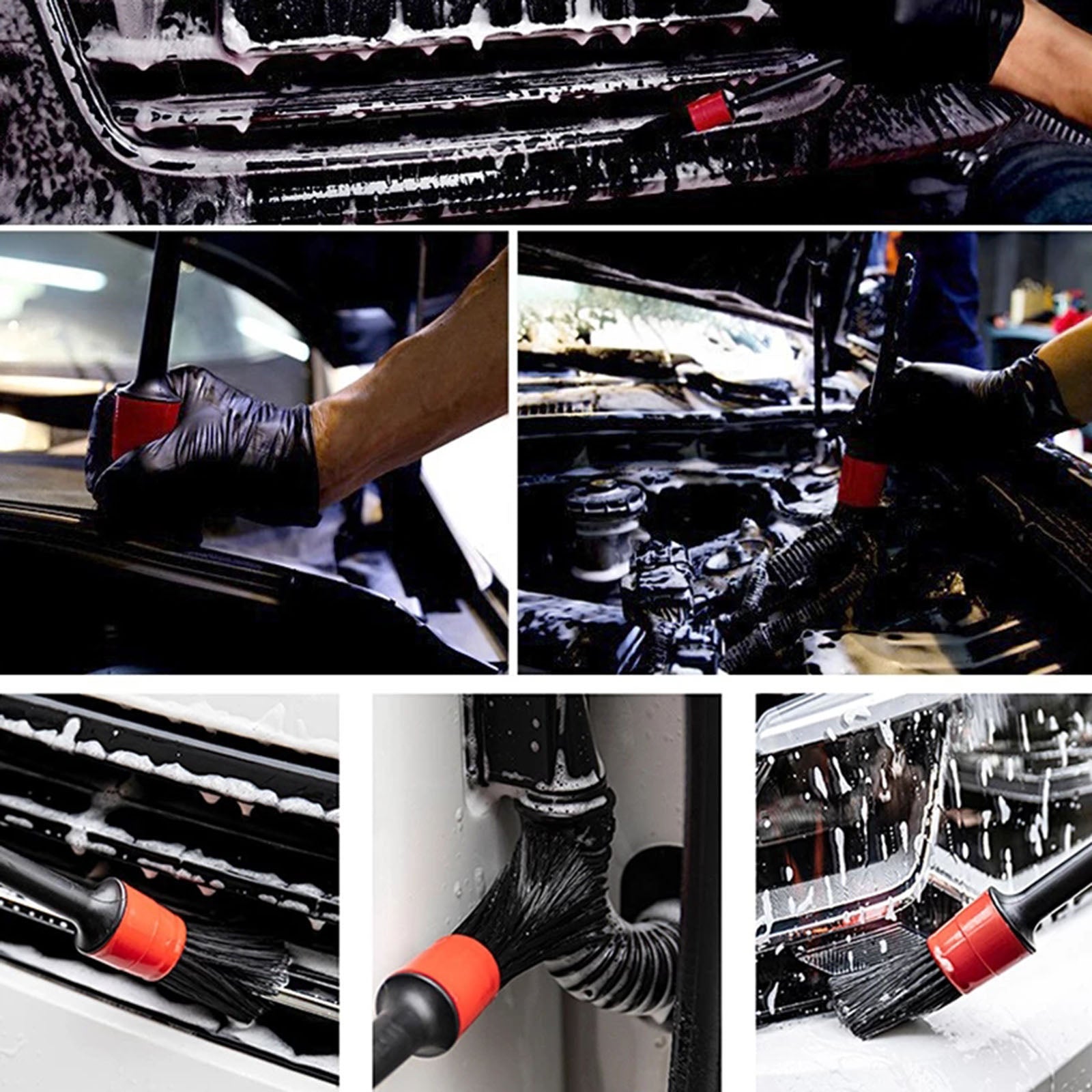5-Piece Car Detailing Brush Set for Automotive Cleaning