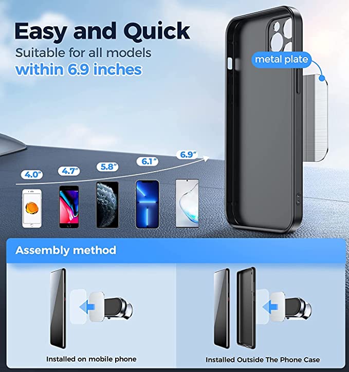 Universal Magnetic Car Phone Holder | 360° Rotation Dashboard Mount