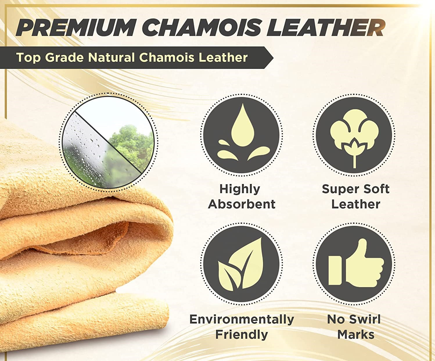Natural Chamois Free Shape Clean Cloth | 40 x 60 cm