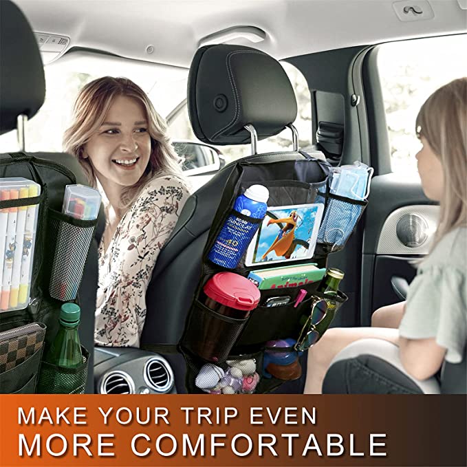 Multi-Pocketed 2 Piece Set of Car Back Seat Organizers