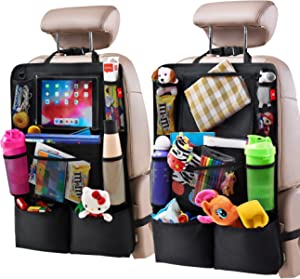 Multi-Pocketed 2 Piece Set of Car Back Seat Organizers