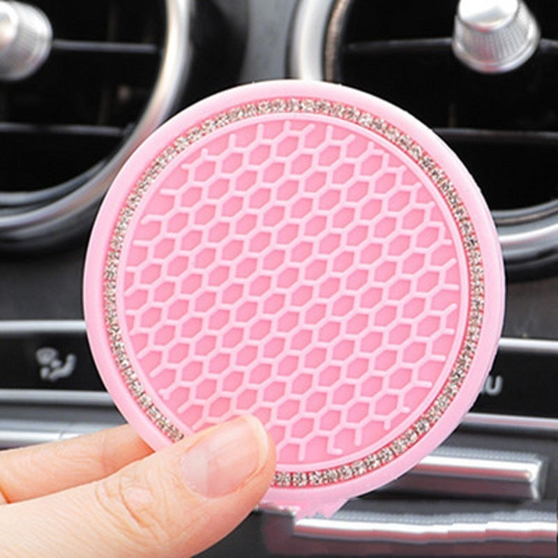 Anti-Slip Rhinestone Cup Coasters for Vehicles