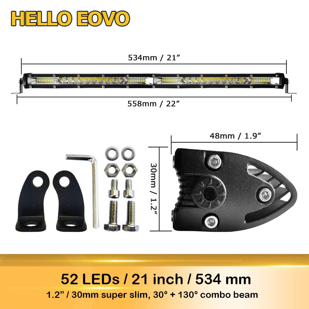 Slim LED Light Bar 11/21 Inch | 4X4 Offroad Exterior Lighting