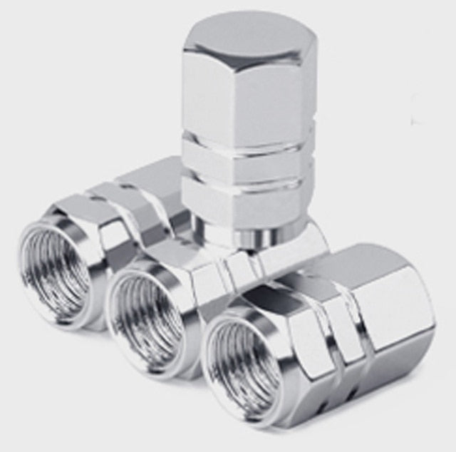 4 Pcs Bling Crown Crystal Metal Tire Valve Dust Caps