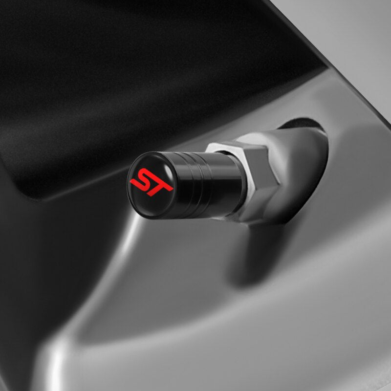 4 Pcs Car Aluminium ST Badge Wheel Valve Caps