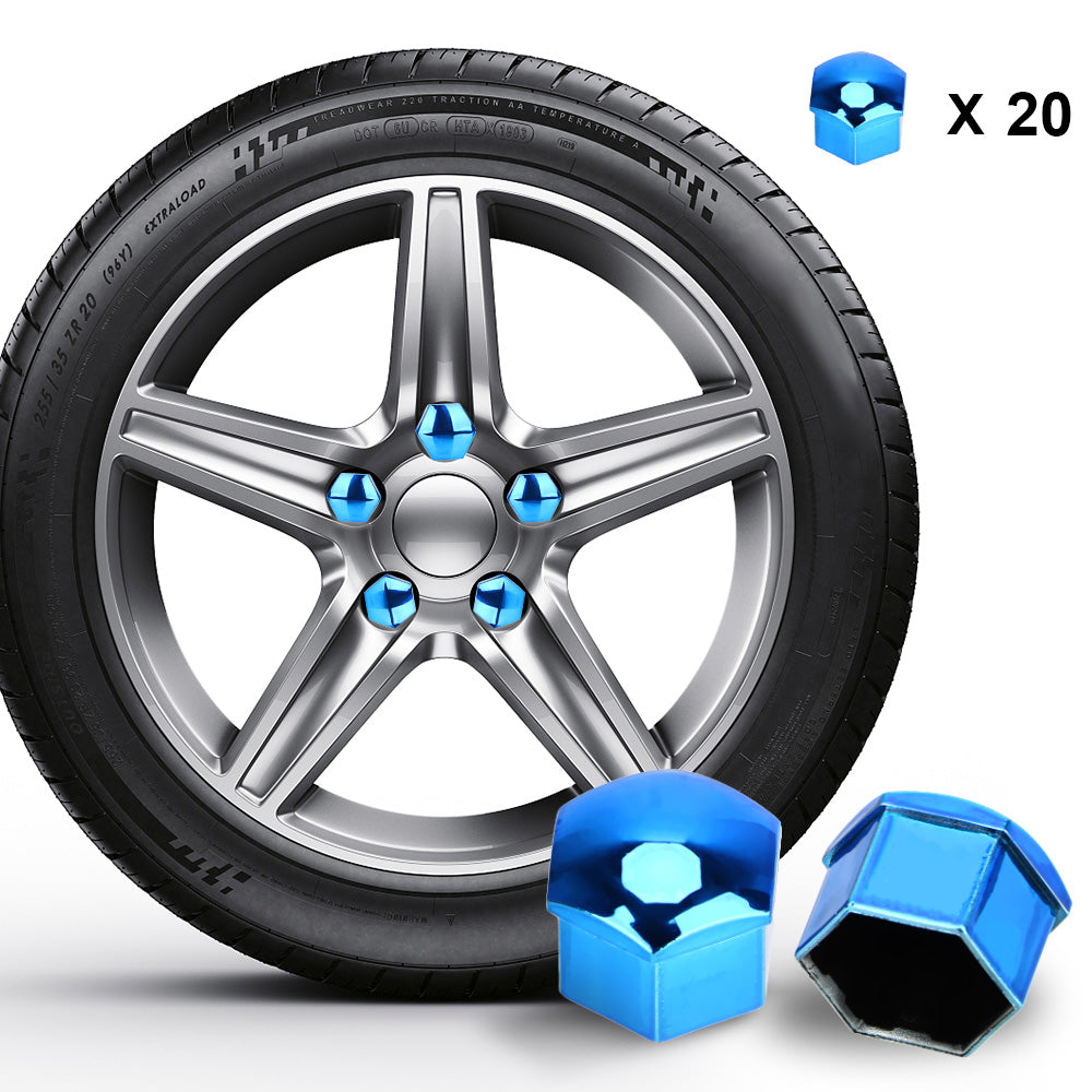 20-Piece Car Metallic Wheel Nut Caps Set