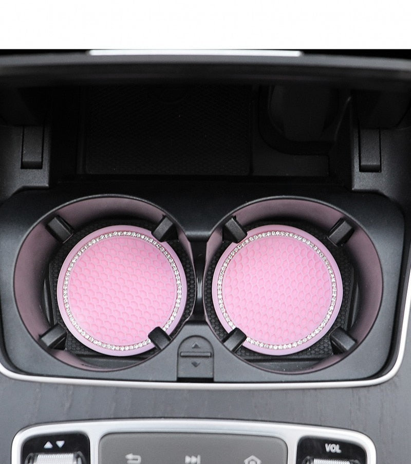 Anti-Slip Rhinestone Cup Coasters for Vehicles