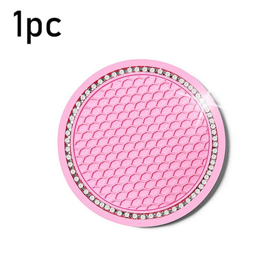 Anti-Slip Rhinestone Cup Coasters for Vehicles