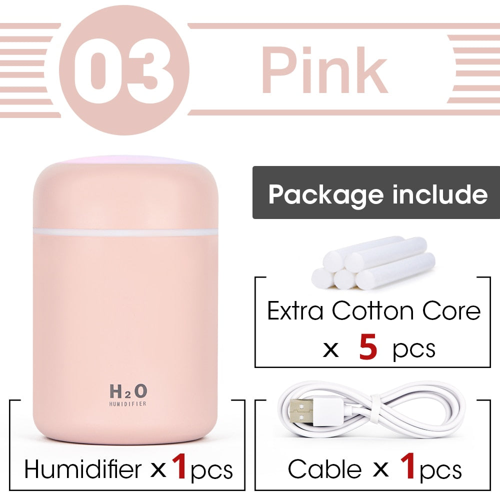 Colourful Mini Portable Humidifier | USB 300ml with 7 Colours