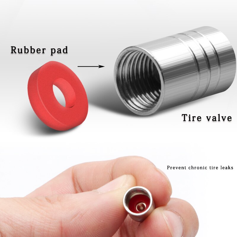 4 Pcs Car Aluminium ST Badge Wheel Valve Caps