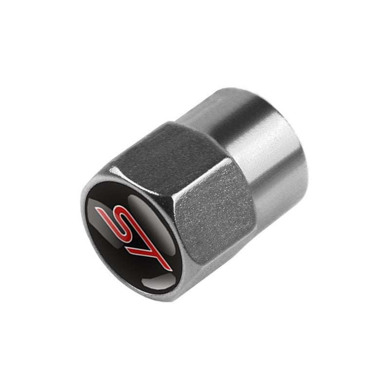 Coloured 4PCS Car Aluminium ST Badge Valve Caps | Dust Caps