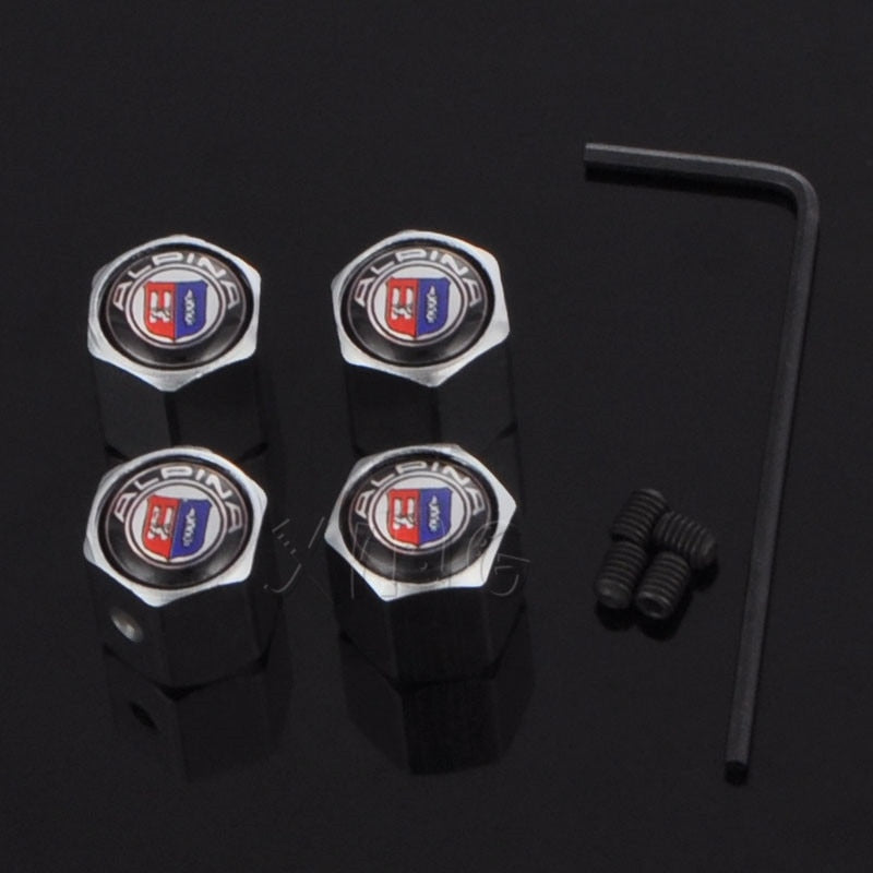 Aluminum Alpina BMW Style Tire Valve Dust Caps