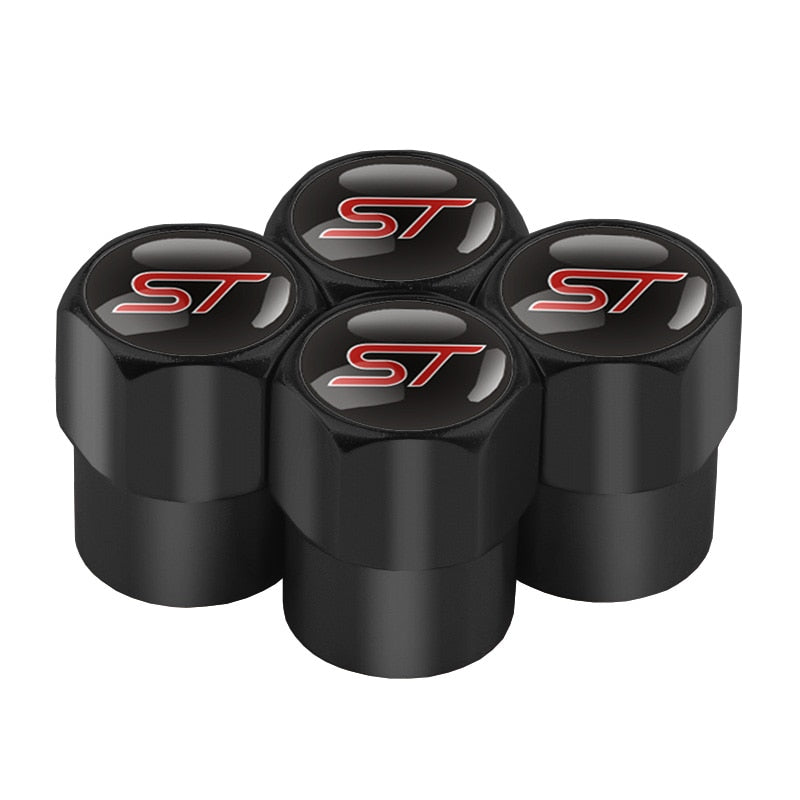 Coloured 4PCS Car Aluminium ST Badge Valve Caps | Dust Caps
