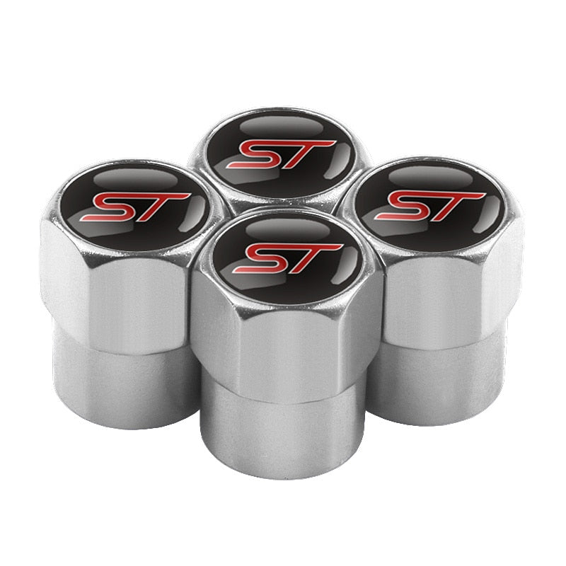 Coloured 4PCS Car Aluminium ST Badge Valve Caps | Dust Caps