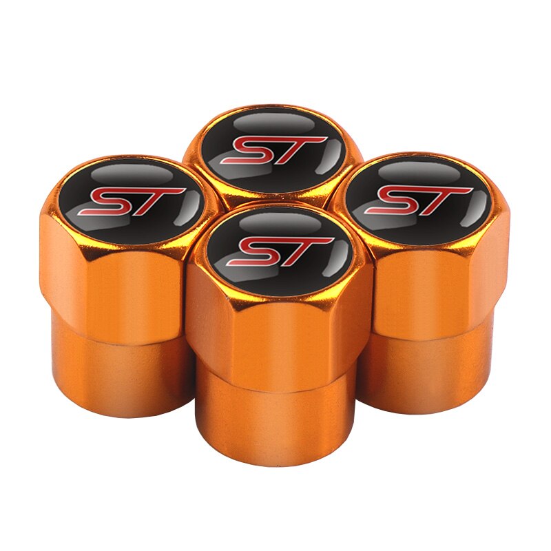 Coloured 4PCS Car Aluminium ST Badge Valve Caps | Dust Caps