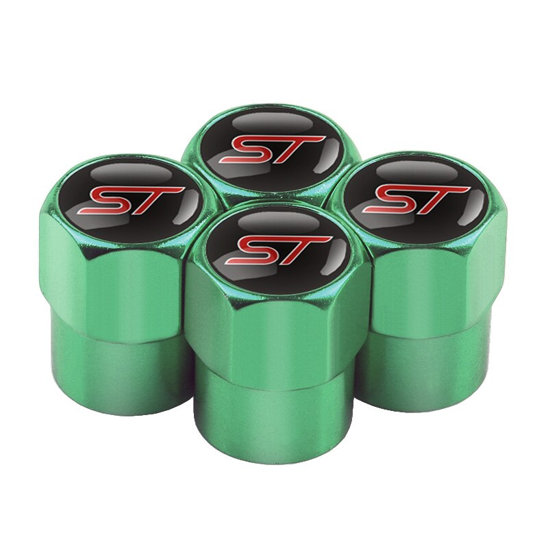 Coloured 4PCS Car Aluminium ST Badge Valve Caps | Dust Caps