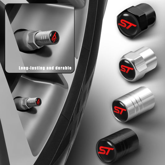4 Pcs Car Aluminium ST Badge Wheel Valve Caps