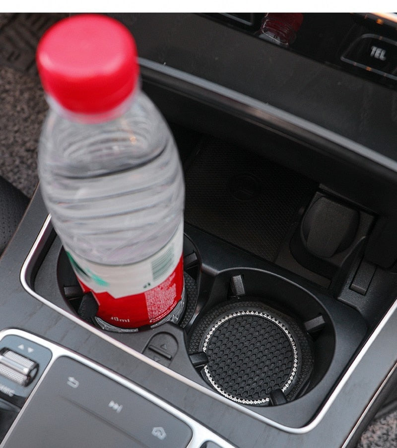 Anti-Slip Rhinestone Cup Coasters for Vehicles