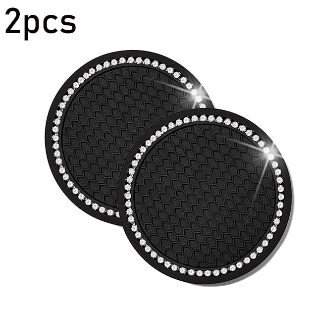 Anti-Slip Rhinestone Cup Coasters for Vehicles
