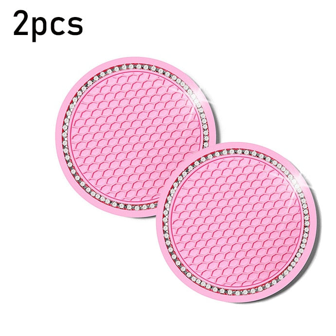Anti-Slip Rhinestone Cup Coasters for Vehicles