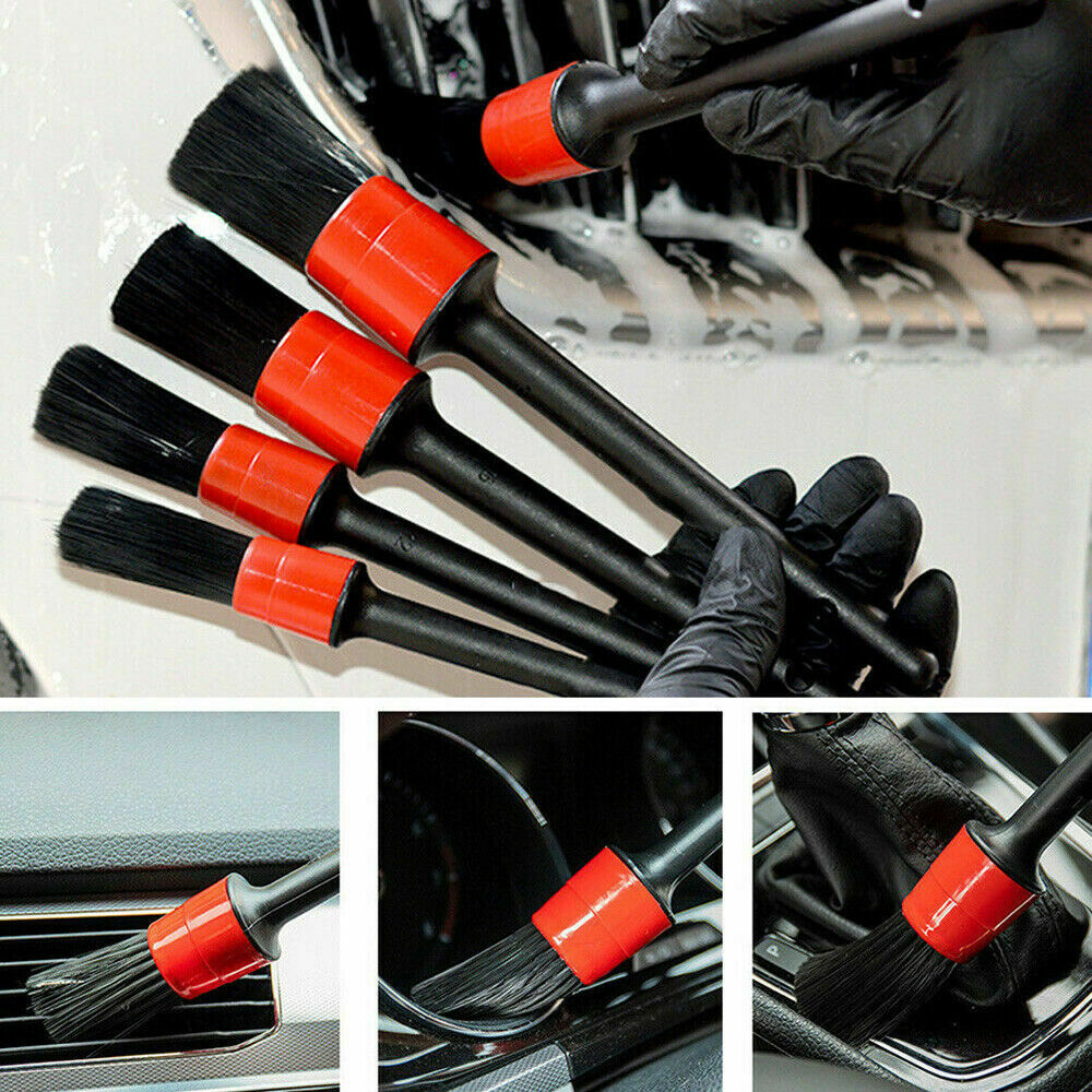 5-Piece Car Detailing Brush Set for Automotive Cleaning