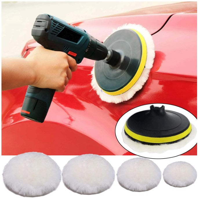 Universal Car Polishing Pads | Includes Disc and Drill Bit Adapter
