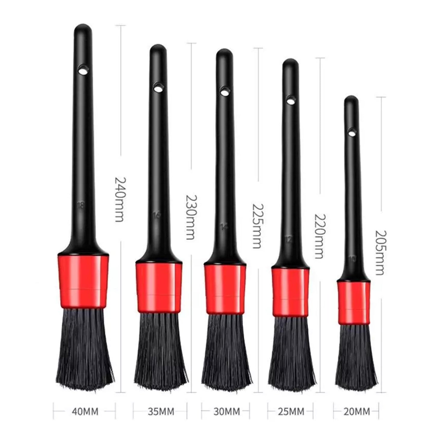 5-Piece Car Detailing Brush Set for Automotive Cleaning