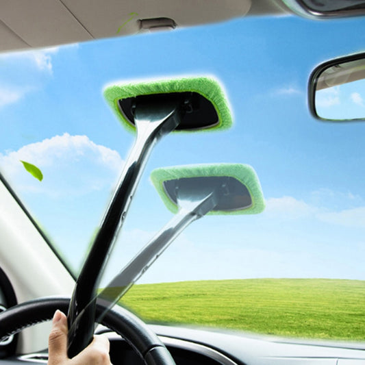 Long Handle Microfiber Car Windscreen Cleaner Tool Cloth Demister Pad Inside Window Glass Cleaning Fog Moisture Removal