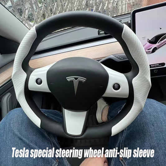 Tesla Model 3/Y Steering Wheel Cover | Anti-Slip Accessory