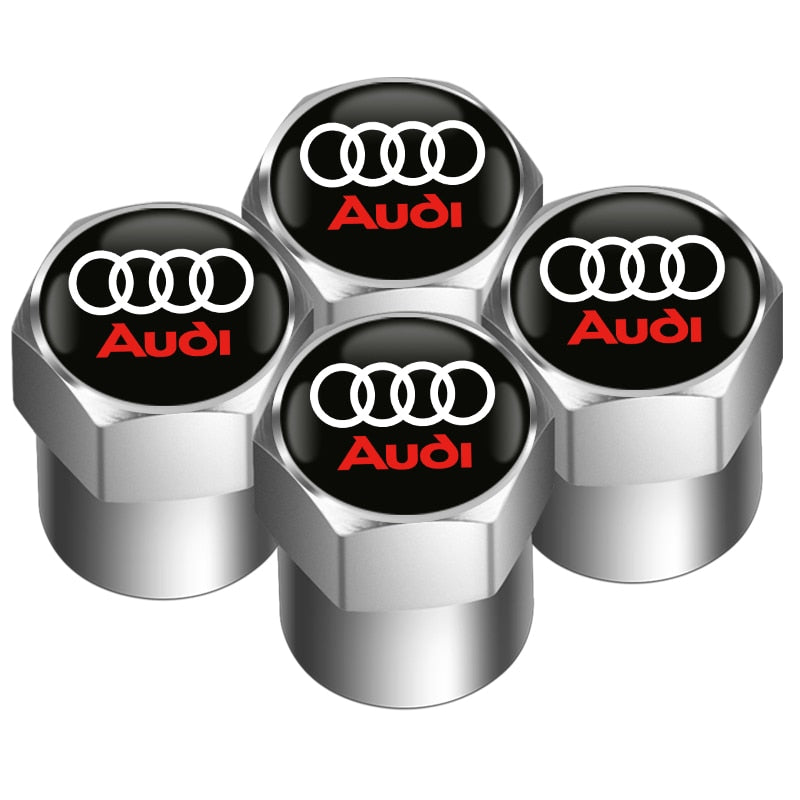 4 Pcs Audi Logo Wheel Tyre Valve Dust Caps