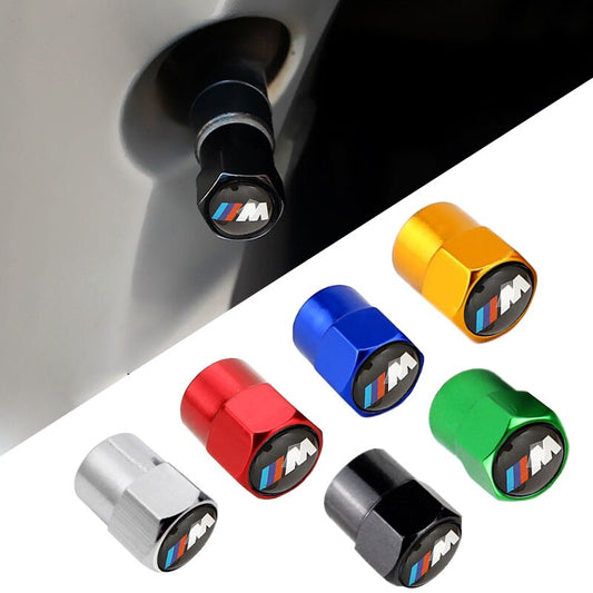 4 Pcs M Power Tire Valve Caps for BMW