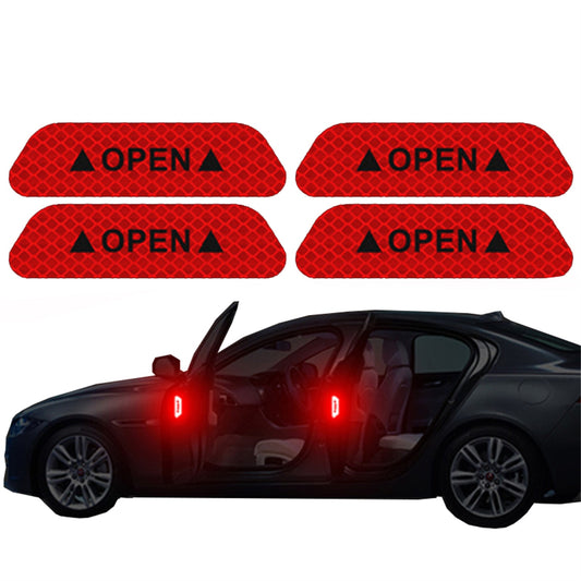 4x Car Door Reflective Warning Stickers