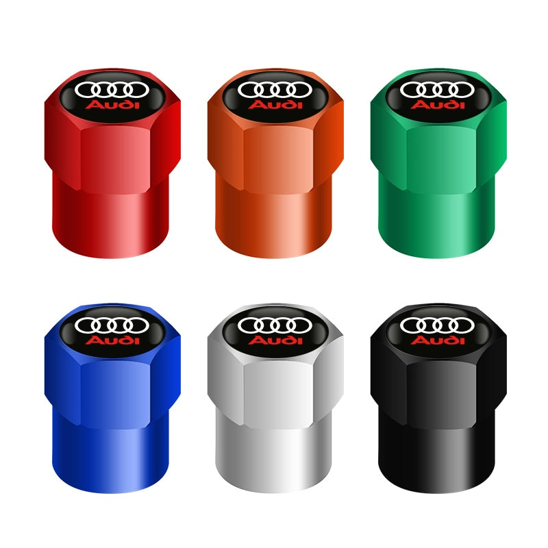 4 Pcs Audi Logo Wheel Tyre Valve Dust Caps