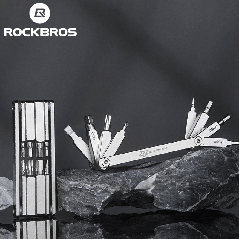 ROCKBROS Bicycle Multi-Tool | Foldable Stainless Steel Repair Set