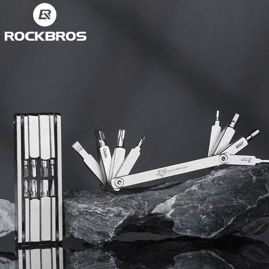 ROCKBROS Bicycle Multi-Tool | Foldable Stainless Steel Repair Set