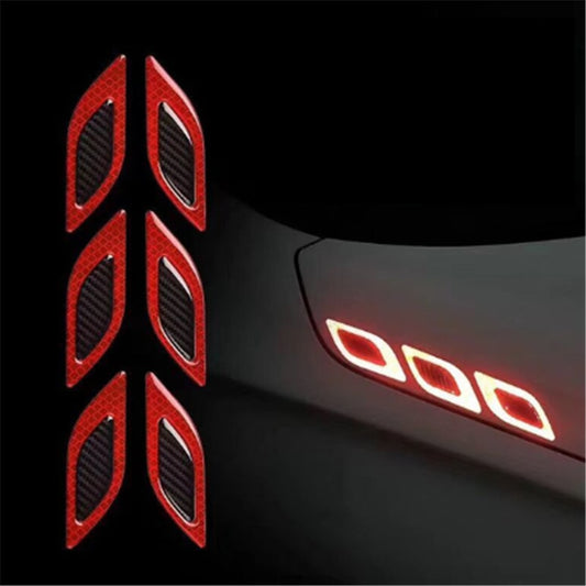 6-Piece Reflective Car Sticker Set for Enhanced Visibility