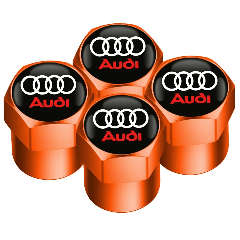4 Pcs Audi Logo Wheel Tyre Valve Dust Caps